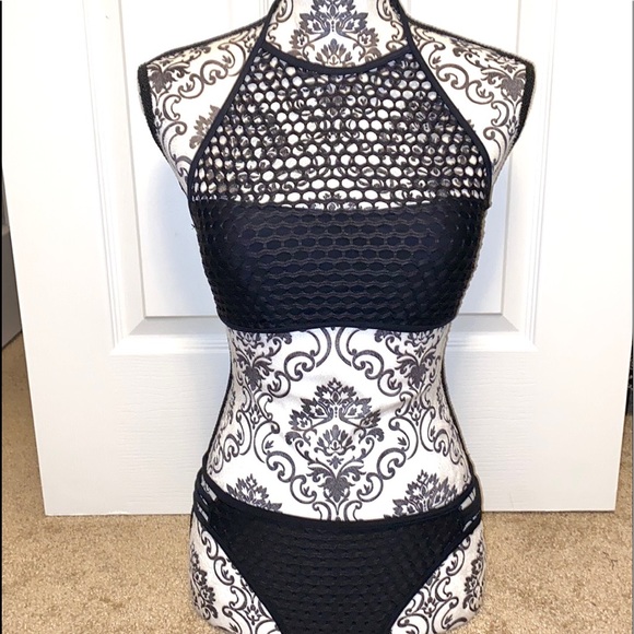 Gossip Mesh Fishnet Halter Bikini - Picture 2 of 14